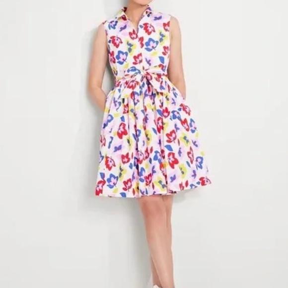 Kate Spade Summer Flowers Marina Dress Size XS - Picture 1 of 7